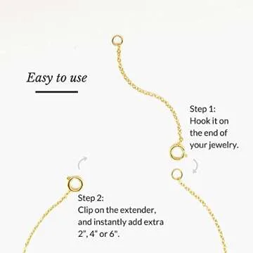 BENIQUE 14K Gold Filled Necklace Extender - Fine Chain, Durable Strong Removable, Made in USA, Set of 3 (14K Gold Filled/Set 2", 4", 6")