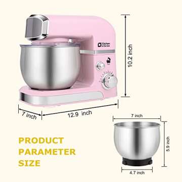 Kitchen in the box Stand Mixer,3.2Qt Small Electric Food Mixer,6 Speeds Portable Lightweight Kitchen...