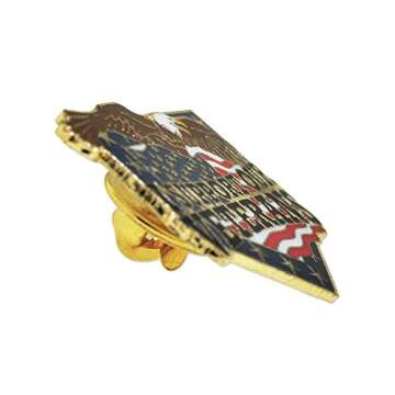 PinMart I Support Our Veterans Patriotic Eagle Pin – Soaring American Eagle–Gold Plated Enamel L...
