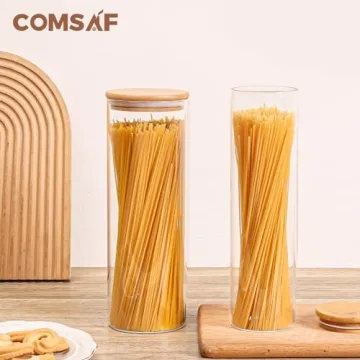 ComSaf Glass Pasta Storage Containers - Stylish Kitchen Organization