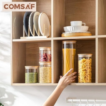 ComSaf Glass Pasta Storage Containers - Stylish Kitchen Organization