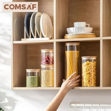 ComSaf Glass Pasta Storage Containers - Stylish Kitchen Organization