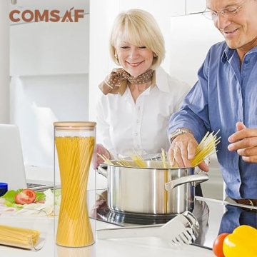 ComSaf Glass Pasta Storage Containers - Stylish Kitchen Organization