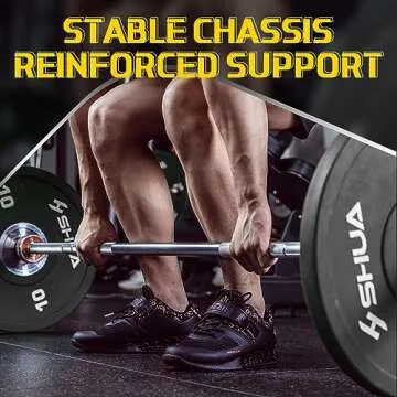 MANUEKLEAR Deadlift Shoes, Strong Anti-Slip Lifting Shoes for Men, Professional Training Weightlifting Shoes for Men and Women, Squat Shoes for Powerlifting with Rubber Non-Slip Sole Obsidian Black