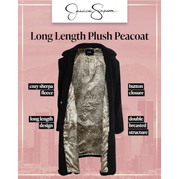 Jessica Simpson Women's Long Sherpa Peacoat - Stylish & Warm