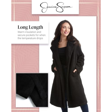 Jessica Simpson Women's Long Sherpa Peacoat - Stylish & Warm