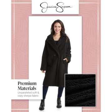 Jessica Simpson Women's Long Sherpa Peacoat - Stylish & Warm