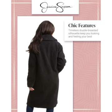 Jessica Simpson Women's Long Sherpa Peacoat - Stylish & Warm