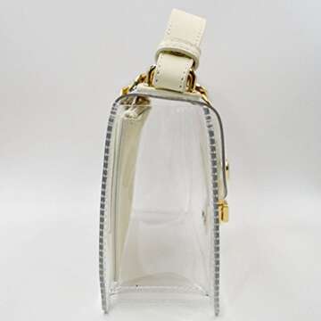 Buddy 2 in 1 Handbag Women Transparent Tote Shoulder Bag Small Jelly Crossbody Bag Beach Chain Purse Beige