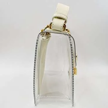 Buddy 2 in 1 Handbag Women Transparent Tote Shoulder Bag Small Jelly Crossbody Bag Beach Chain Purse Beige