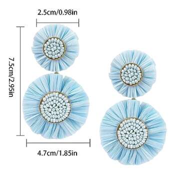 Stylish Statement Raffia Floral Earrings for Women