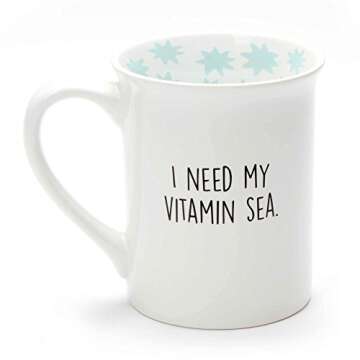 Secretly a Mermaid Blue Tail 16 Ounce Glitter Ceramic Coffee Mug