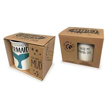 Secretly a Mermaid Blue Tail 16 Ounce Glitter Ceramic Coffee Mug