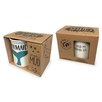 Secretly a Mermaid Blue Tail 16 Ounce Glitter Ceramic Coffee Mug