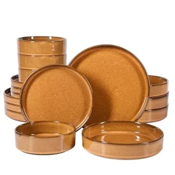 Bloomhouse - Oprah's Favorite Things - Santorini Mist Double Bowl Terracotta Reactive Glaze Plates a...