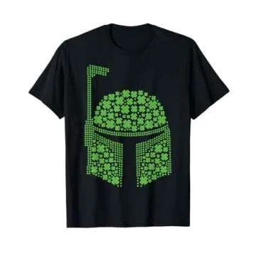 Star Wars Boba Fett Clover Helmet St Patrick's Graphic Tee T-Shirt