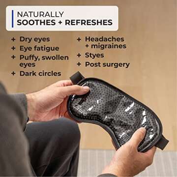 Thrive Hot & Cold Gel Eye Mask - FSA HSA Approved Reusable Gel Bead Ice Face Mask - Warm & Cold Compress for Migraines, Pain Relief, and Puffy Eyes