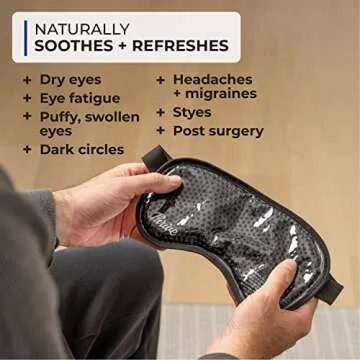 Thrive Hot & Cold Gel Eye Mask - FSA HSA Approved Reusable Gel Bead Ice Face Mask - Warm & Cold Compress for Migraines, Pain Relief, and Puffy Eyes