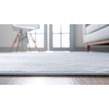 Rugs.com Geometric Kasbah Trellis Collection Rug – 8' X 10' Light Blue Low Pile Rug Perfect for Living Rooms, Large Dining Rooms, Open Floorplans