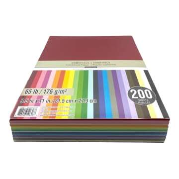 Recollections Cardstock Paper, Essentials 20 Colors - 200 Sheets 8-1/2 X 11