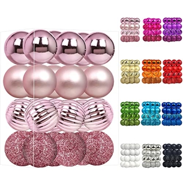 Emopeak 24Pcs Shatterproof Christmas Balls Set for Holiday Decor