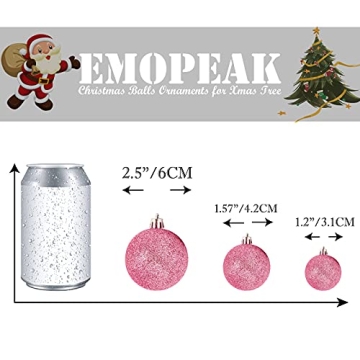 Emopeak 24Pcs Shatterproof Christmas Balls Set for Holiday Decor