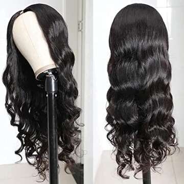 Dosacia V Part Wigs Body Wave Brazilian Virgin Human Hair Wigs For Black Women Upgrade U Part Gluele...