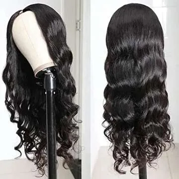 Dosacia V Part Wigs Body Wave Brazilian Virgin Human Hair Wigs For Black Women Upgrade U Part Gluele...
