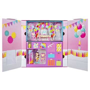 Party Popteenies - Rainbow Unicorn Party Surprise Box Playset with Confetti, Exclusive Collectible M...