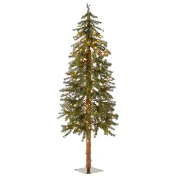 National Tree Company lit Artificial Christmas Tree Includes Pre-strung White Lights and Stand, Hick...