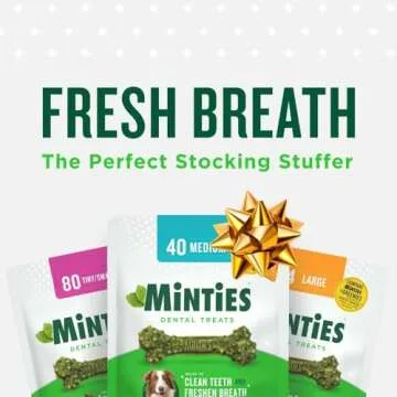 Minties Dental Chews for Dogs - 60 Count Dental Treats