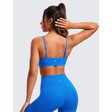 CRZ YOGA Butterluxe V-Neck Sports Bra Adjustable Padded Comfort