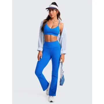 CRZ YOGA Butterluxe V-Neck Sports Bra Adjustable Padded Comfort