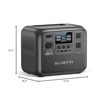 BLUETTI AC70 Portable Power Station Fast Charging & Solar Ready