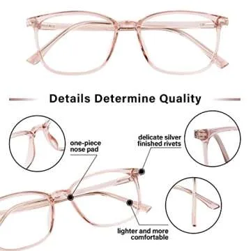 FONHCOO Blue Light Blocking Glasses Women Men TR90 Fashion Round Frame Transparent Eyewear Anti UV Glare Computer Blue light Glasses for Women Men（Upgrade）