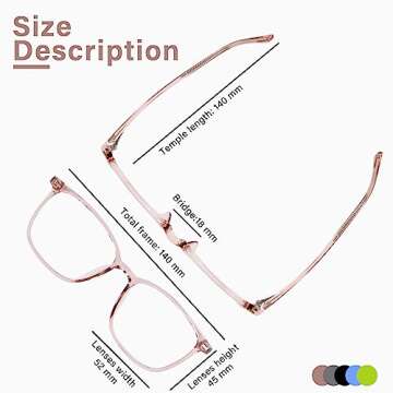FONHCOO Blue Light Blocking Glasses Women Men TR90 Fashion Round Frame Transparent Eyewear Anti UV Glare Computer Blue light Glasses for Women Men（Upgrade）