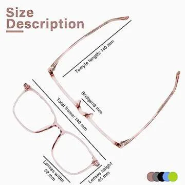 FONHCOO Blue Light Blocking Glasses Women Men TR90 Fashion Round Frame Transparent Eyewear Anti UV Glare Computer Blue light Glasses for Women Men（Upgrade）