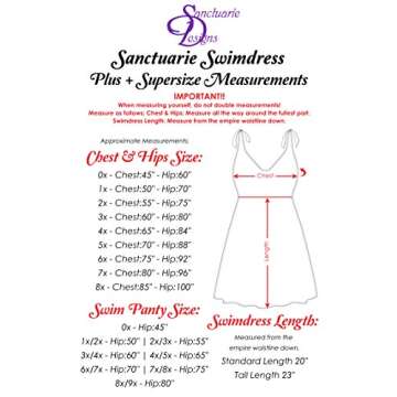 Sanctuarie Designs Plus Size Swimdress, 2pc Navy w/Shoulder Straps & Bottoms