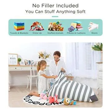 Aubliss Extra Large Stuffed Animal Bean Bag Chair Cover