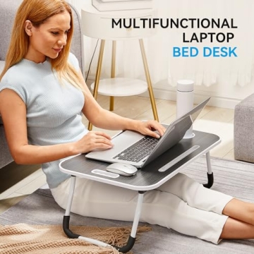 BUYIFY Folding Lap Desk, Ergonomic Portable Laptop Table
