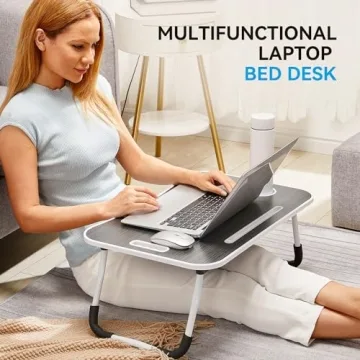 BUYIFY Folding Lap Desk, Ergonomic Portable Laptop Table