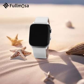 Fullmosa Leather Bands Compatible with Apple Watch 41mm 40mm 38mm 42mm 44mm 45mm 46mm 49mm Women Band Strap for iWatch Ultra 2/Ultra/10/9/8/7/6/5/4/3/2/1/SE2/SE, 42mm 41mm 40mm 38mm White