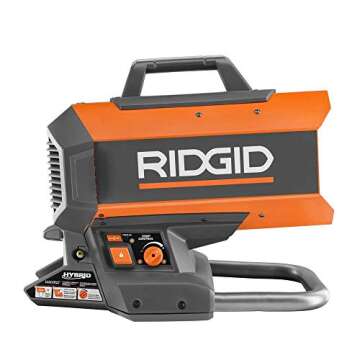 Ridgid 18-Volt 60K BTU Hybrid Forced Air Propane Portable Heater with 18-Volt Lithium-Ion 2.0Ah Battery and Charger Kit