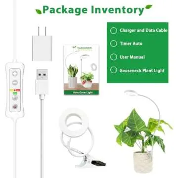 yadoker LED Grow Light with Timer and Adjustable Brightness