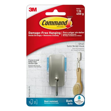 Command Small Bath Hook for Elegant Bathroom Solutions