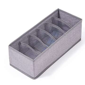 Qozary 3 Pack Sock Underwear Drawer Organizer Dividers, Collapsible Cabinet Closet Storage Boxes for Clothes, Socks, Lingerie, Underwear, Tie, Belt, Baby, Bedroom