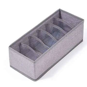 Qozary 3 Pack Sock Underwear Drawer Organizer Dividers, Collapsible Cabinet Closet Storage Boxes for Clothes, Socks, Lingerie, Underwear, Tie, Belt, Baby, Bedroom