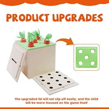 Montessori Toys for 1+ Year Old Baby Gifts,Play Kit Box Includes Carrot Harvest Games,Infant Coin Box,Fine Motor Skills Toys and Object Permanence Box,Montessori Toys for Babies 6-12 Month(4-in-1)