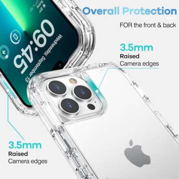ORIbox for iPhone 13 Pro Max/12 Pro Max Case Clear, [10 FT Military Grade Drop Protection], Transparent Heavy Duty Shockproof Anti-Fall Case for iPhone 13/12 Pro Max,6.7 inch,3 in 1, Crystal Clear