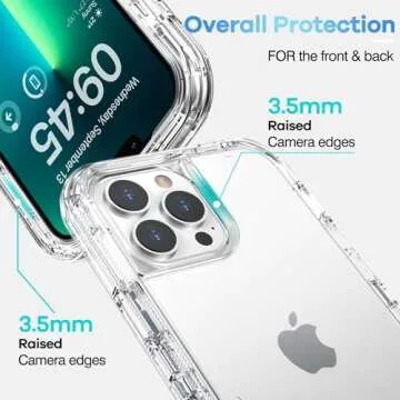 ORIbox for iPhone 13 Pro Max/12 Pro Max Case Clear, [10 FT Military Grade Drop Protection], Transparent Heavy Duty Shockproof Anti-Fall Case for iPhone 13/12 Pro Max,6.7 inch,3 in 1, Crystal Clear